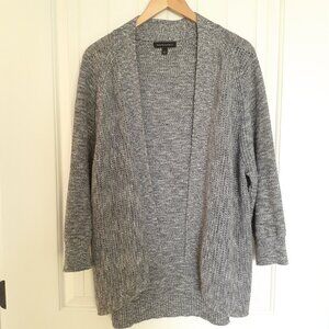 Banana Republic East West Easy Open Front Cotton 3/4 SleeveCardigan Black Size L